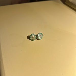Turquoise and silver stud earrings
